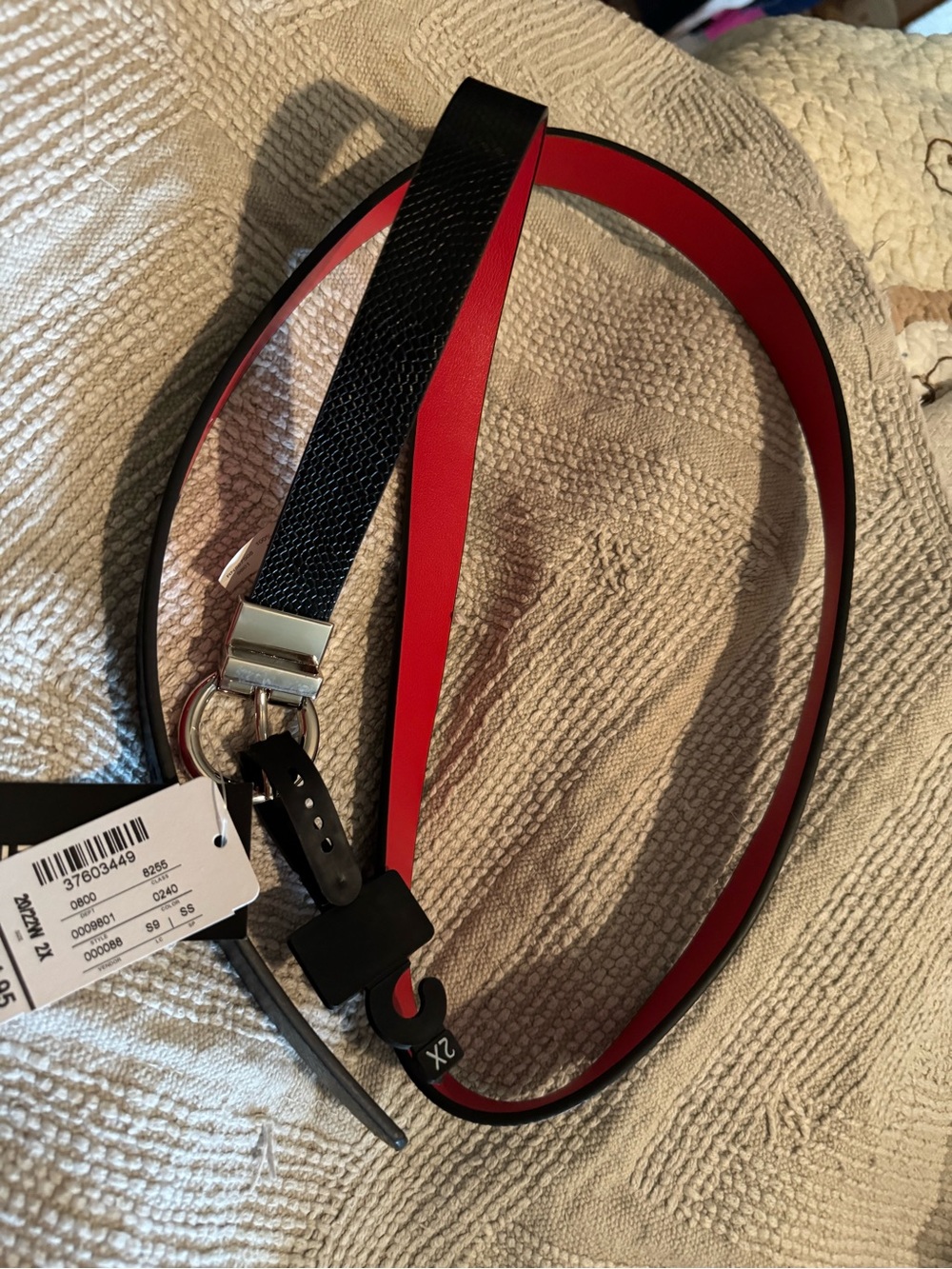 CJ Banks Black Exterior Red Interior Reversible Belt